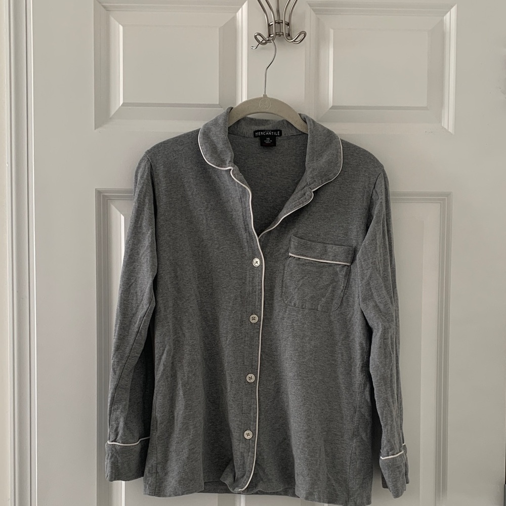 J. Crew Gray PJ Button-Down Shirt XS